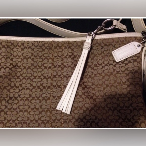 Vintage Coach Womens Leather Brown Canvas Bag Tote Purse & Sunglass Eye Case 1 - Picture 6 of 16